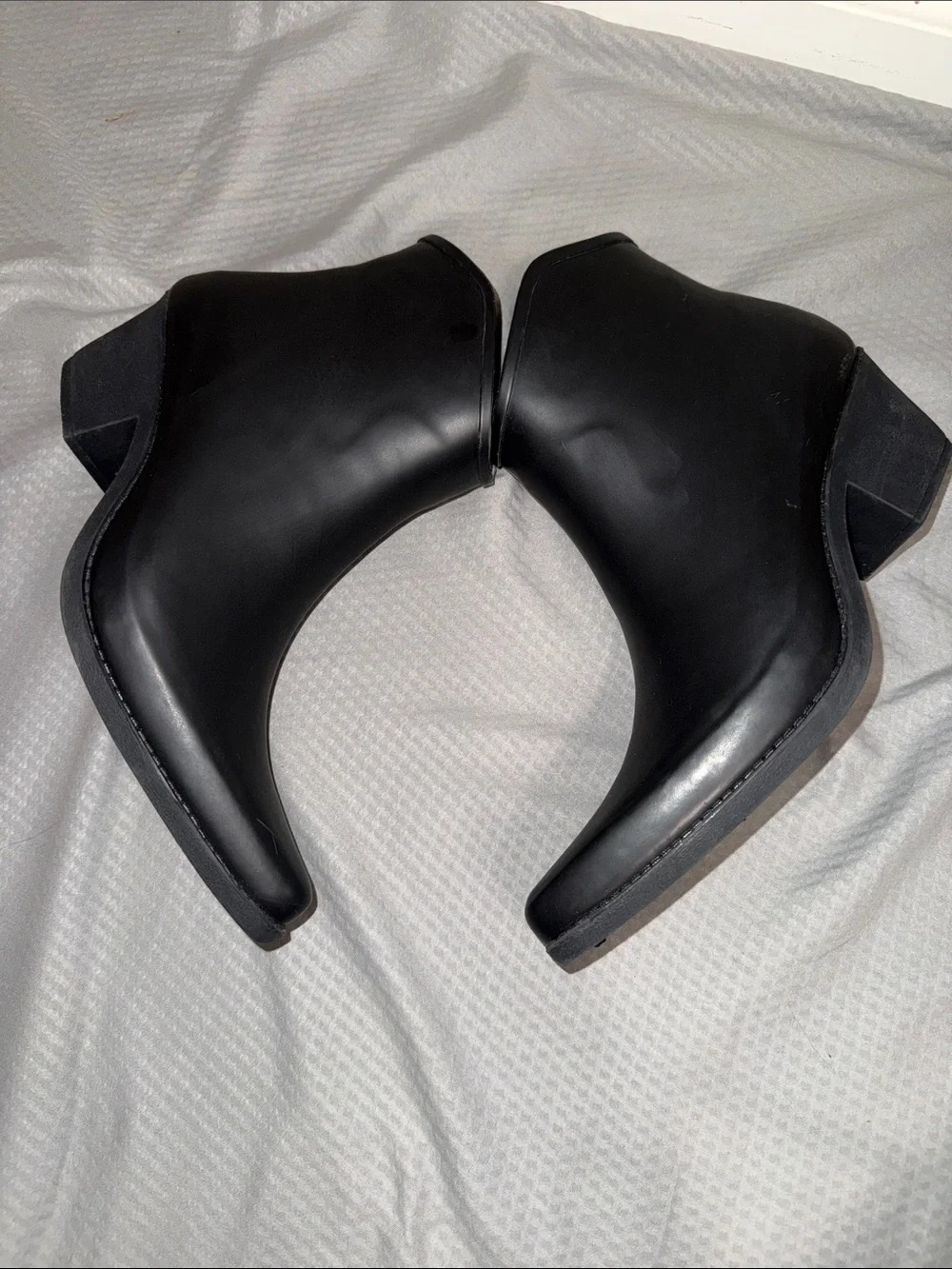 Nomad Women's Black Wrangler Cowboy Ankle Rubber Rain Boots Sz 10, Like New